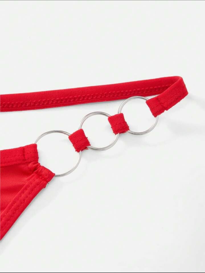 Men's Solid Color Metal Decor Sexy Briefs Underwear